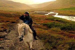 Horse riding in the autumn