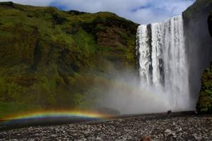 Rainbow by Skógafoss Waterfall